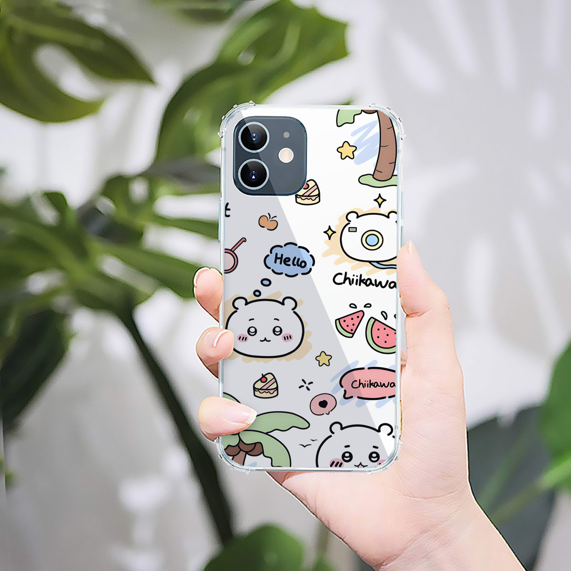 （画像用） ちいかわ Chii-kawa 【iPhone 12シリーズ対応】透明スマホケース（クリアソフトケース）
